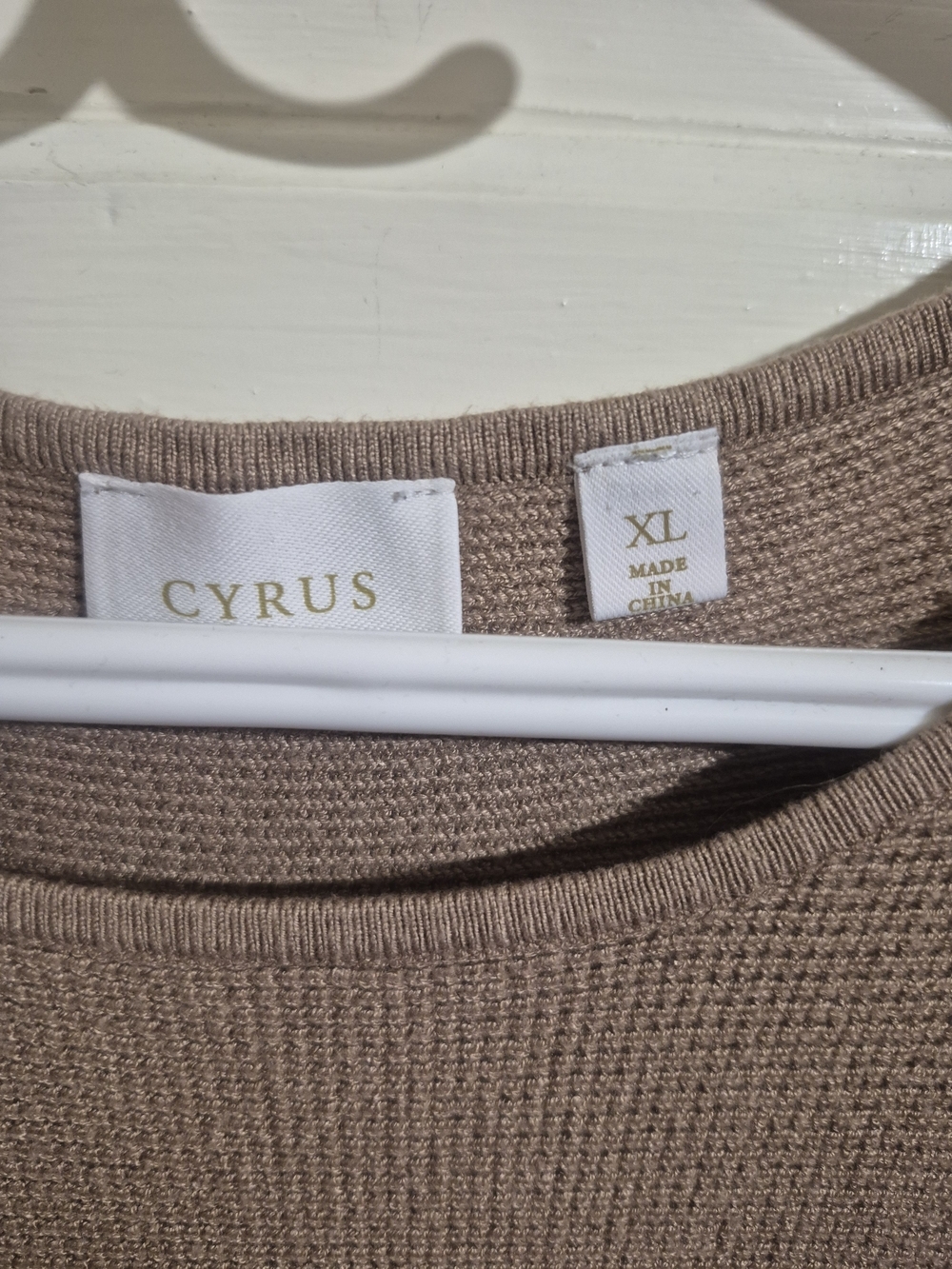 Cyrus Taupe Waffle Knit Sweater XL Soft Lightweight Pullover Dolman Sleeve - Picture 7 of 8